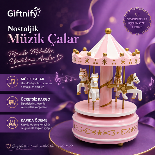 Atlı Karınca Müzik Kutusu – Nostaljik Müzik Çalar, Sevgiliye Romantik Hediye, Dekoratif Hediye