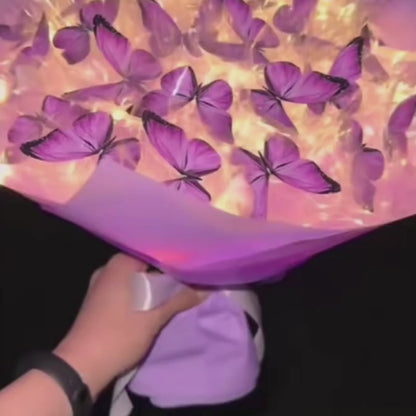 LED Işıklı Kelebek Buket – Sevgiliye Romantik Hediye, Işıklı Çiçek Buketi, Doğum Günü & Özel Gün Hediyesi
